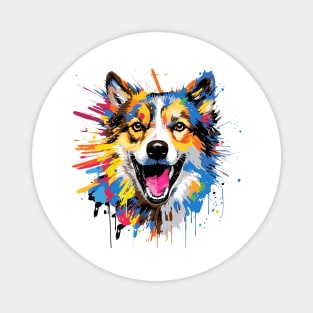 Husky Dog Pet World Animal Lover Furry Friend Abstract Magnet